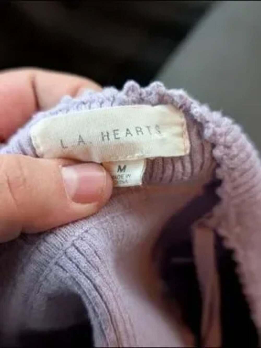 La Hearts Lilac Knit Cami Top with Scalloped Trim - Picture 2 of 4